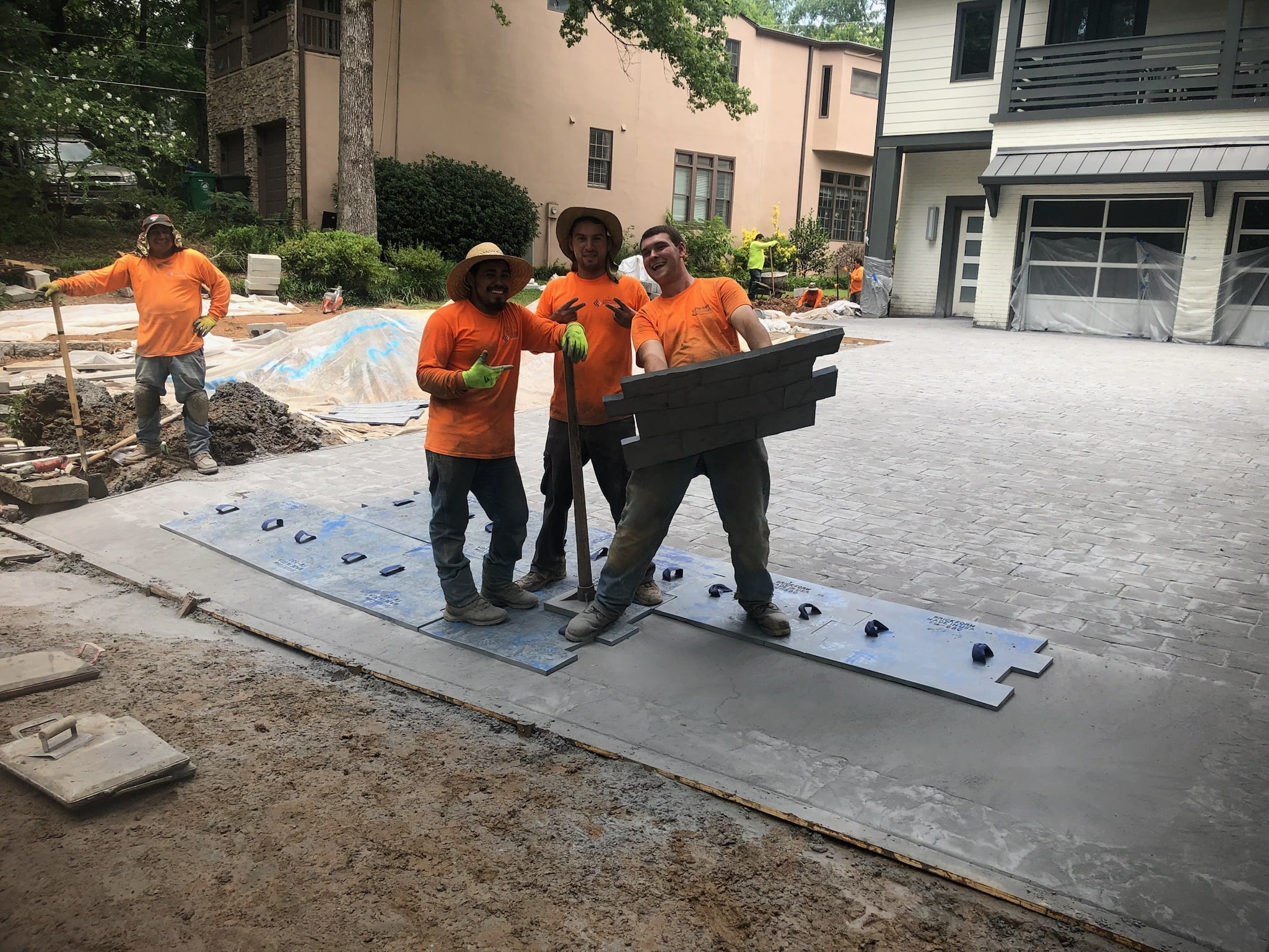 Our team stamping concrete