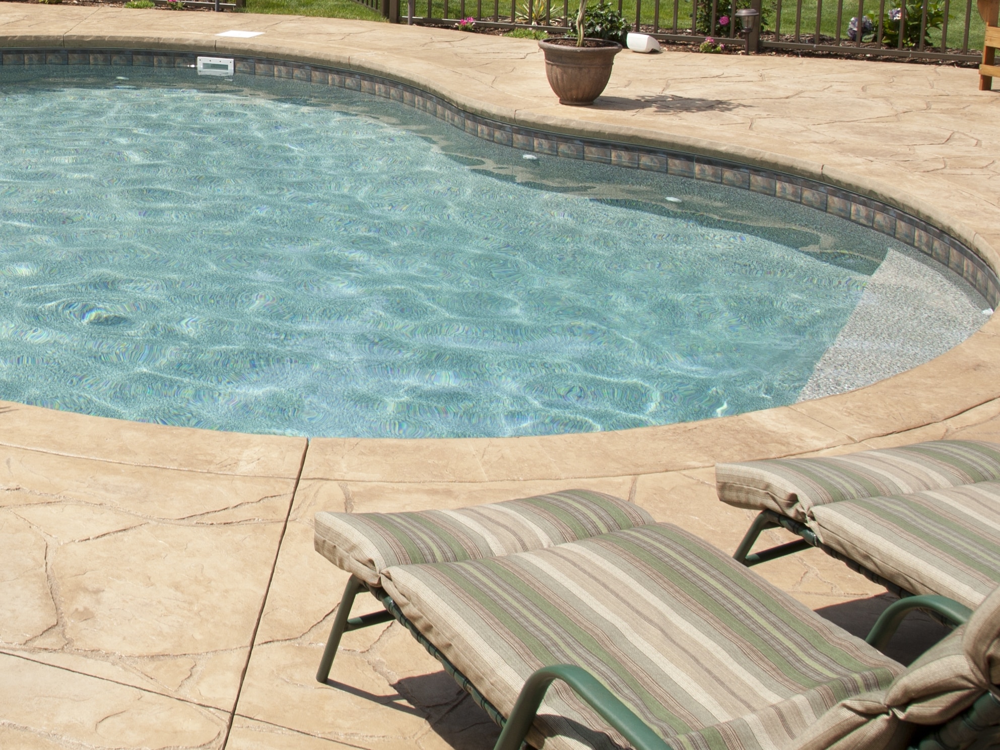 Luxury concrete pool deck